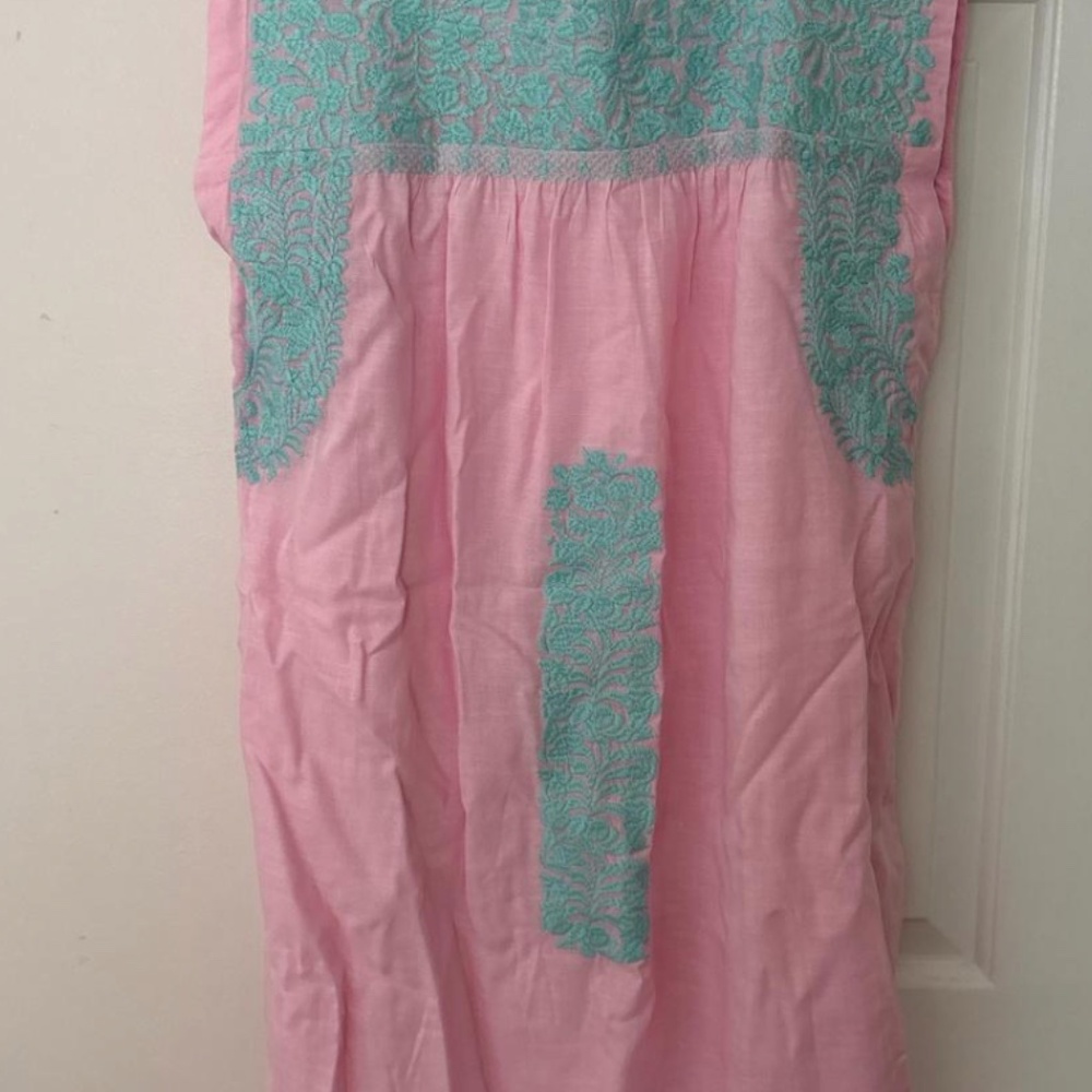 J. Marie pink and teal dress